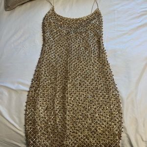 Beaded oh Polly gold dress
